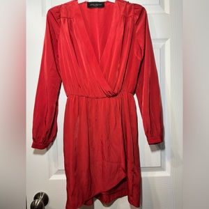 Akira Chicago‎ Black Label Womens Red Long Sleeve Short Casual Cocktail Dress S